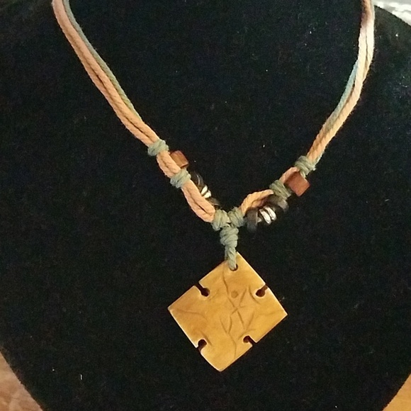 Felt's Fun Finds Jewelry - Nature Stones, Beads, & Twine Necklace 23"